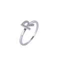 American Gold Zircon anillo de compromiso R letra estilo RIng For Women